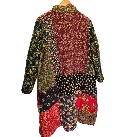Floral Japanese Boho patchwork Cotton Coat Jacket ONE SIZE small medium large - Picture 8 of 8